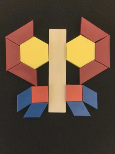 pattern made with red, blue and yellow blocks