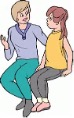 illustration of two people talking