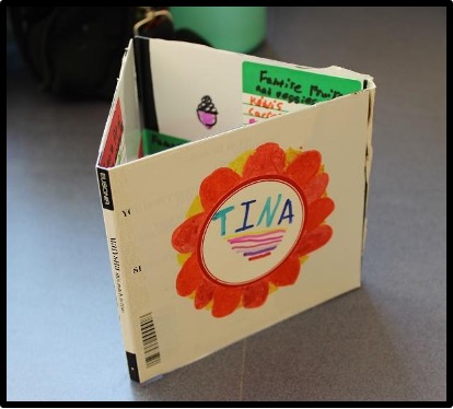 CD cover tri-fold book, contact paper cover