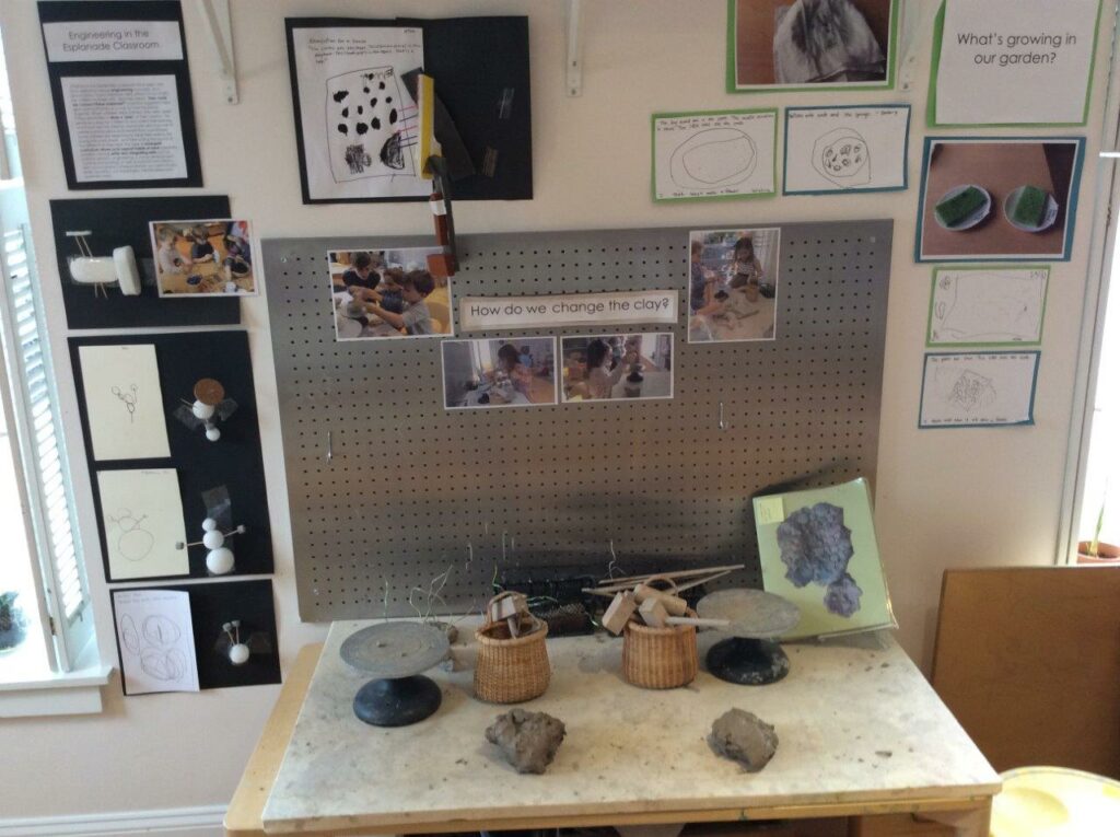 Documentation display from a clay inquiry project