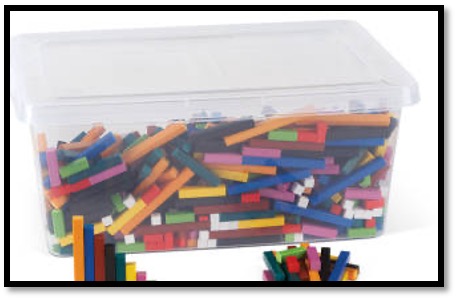 Tub of Cuisenaire rods