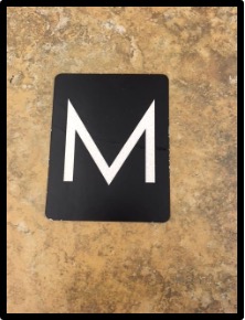 Sandpaper letter "M"