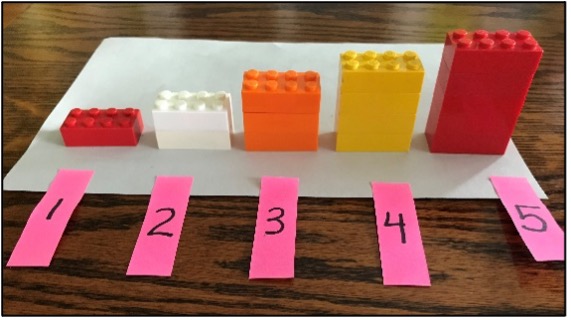 Lego  stair building 1-5 with numbers