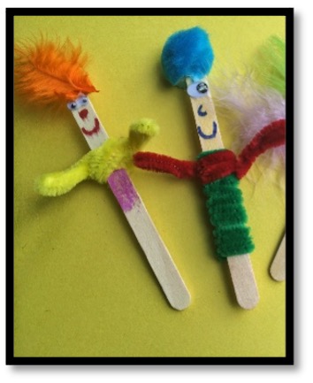 3 stick puppets