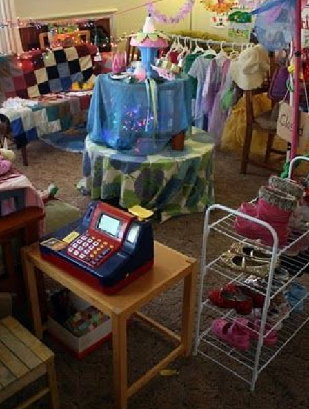 classroom created clothing store for children